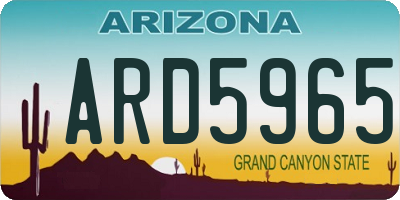 AZ license plate ARD5965