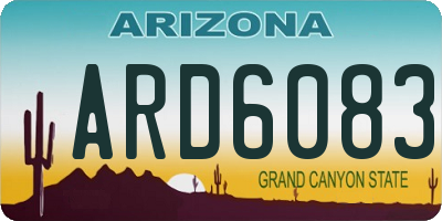 AZ license plate ARD6083