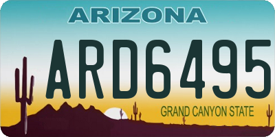 AZ license plate ARD6495