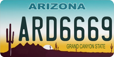 AZ license plate ARD6669