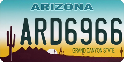 AZ license plate ARD6966