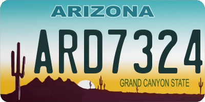 AZ license plate ARD7324