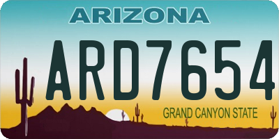 AZ license plate ARD7654