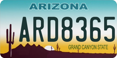 AZ license plate ARD8365