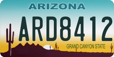 AZ license plate ARD8412