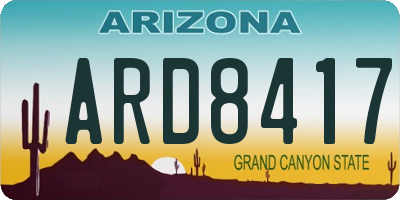 AZ license plate ARD8417