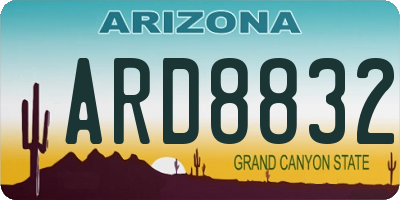 AZ license plate ARD8832