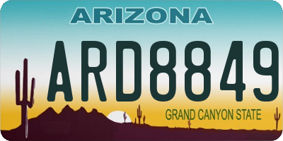 AZ license plate ARD8849