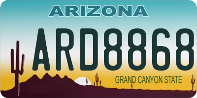 AZ license plate ARD8868