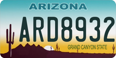 AZ license plate ARD8932