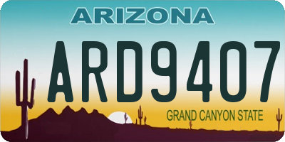 AZ license plate ARD9407