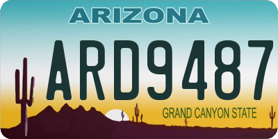 AZ license plate ARD9487