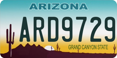 AZ license plate ARD9729