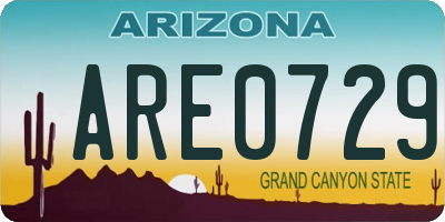 AZ license plate ARE0729