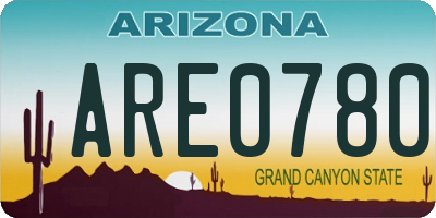 AZ license plate ARE0780