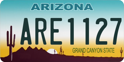 AZ license plate ARE1127
