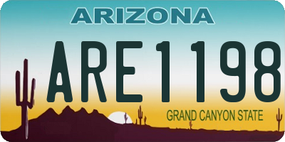 AZ license plate ARE1198