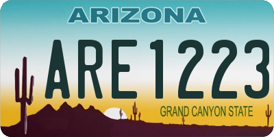 AZ license plate ARE1223