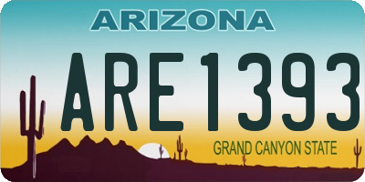 AZ license plate ARE1393