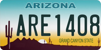 AZ license plate ARE1408
