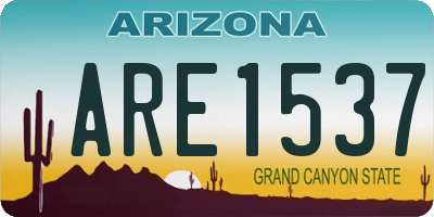 AZ license plate ARE1537
