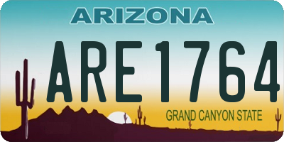 AZ license plate ARE1764