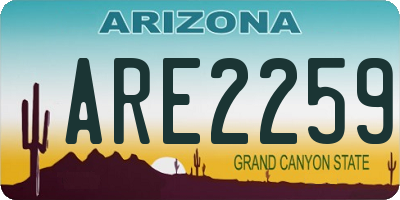 AZ license plate ARE2259