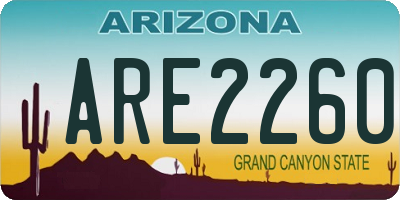 AZ license plate ARE2260