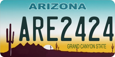 AZ license plate ARE2424