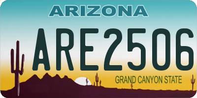AZ license plate ARE2506