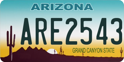 AZ license plate ARE2543