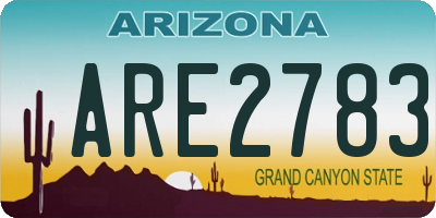 AZ license plate ARE2783