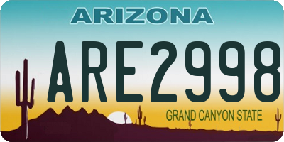 AZ license plate ARE2998