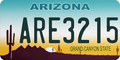 AZ license plate ARE3215
