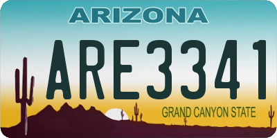 AZ license plate ARE3341