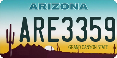 AZ license plate ARE3359