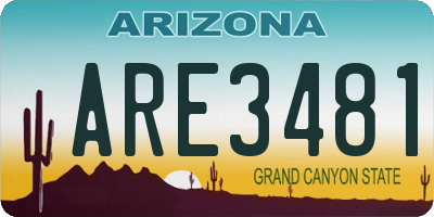 AZ license plate ARE3481