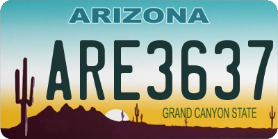 AZ license plate ARE3637