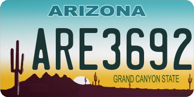 AZ license plate ARE3692