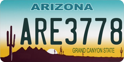 AZ license plate ARE3778