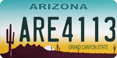 AZ license plate ARE4113