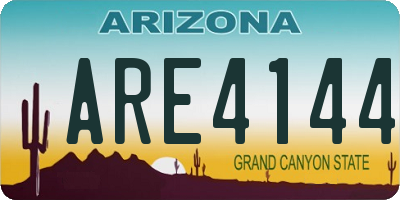 AZ license plate ARE4144