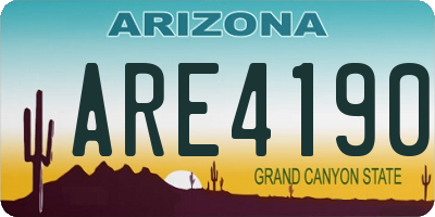 AZ license plate ARE4190