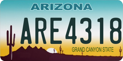 AZ license plate ARE4318