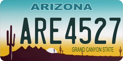 AZ license plate ARE4527