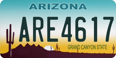 AZ license plate ARE4617