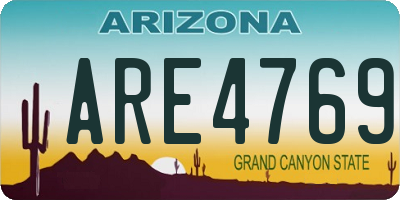 AZ license plate ARE4769