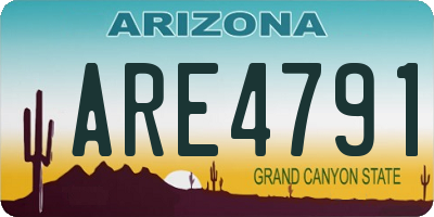 AZ license plate ARE4791