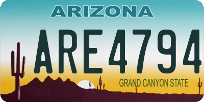 AZ license plate ARE4794