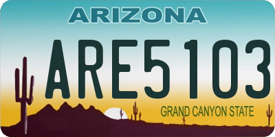 AZ license plate ARE5103